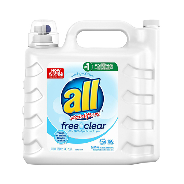   Basics Detergente líquido Free & Clear concentrado para  la ropa, 110 cargas, 82.5 onzas líquidas (anteriormente Solimo) : Salud y  Hogar